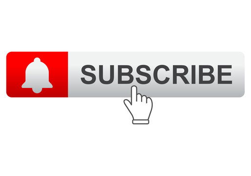 subscribe button with hand and bell