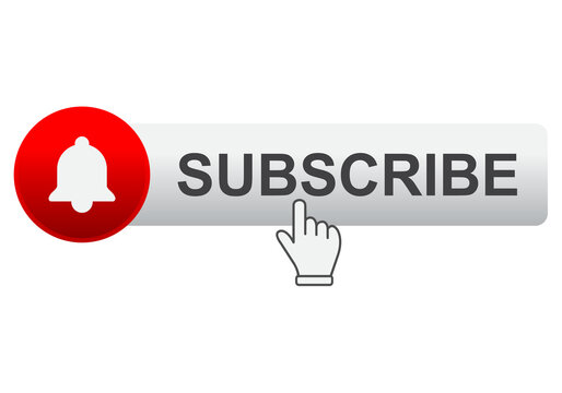 subscribe button with hand and bell