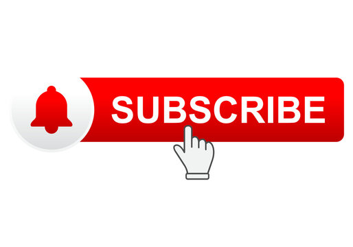 subscribe button with hand and bell