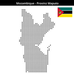 Fototapeta premium Map of Mozambique region Provinz-Maputo in medium size square dots