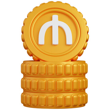 3d render coin stack of  Manat currency   icon 