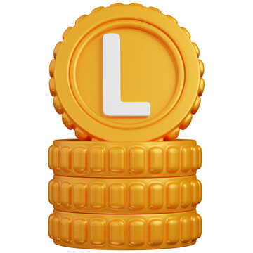 3d render coin stack of  Lempira CURRENCY   icon 