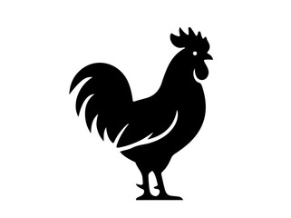 Rooster silhouette icon flat vector illustration © STOCK EXPERT