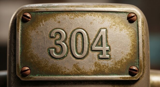 Metallic plate number 304