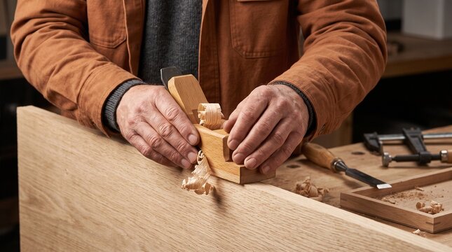 Artisan Oak Joinery Panel Shaping for Contemporary Home Interior Craftsmanship