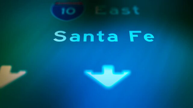 Crime Filler Shot - Cinematic New Mexico Highway Sign - Santa Fe