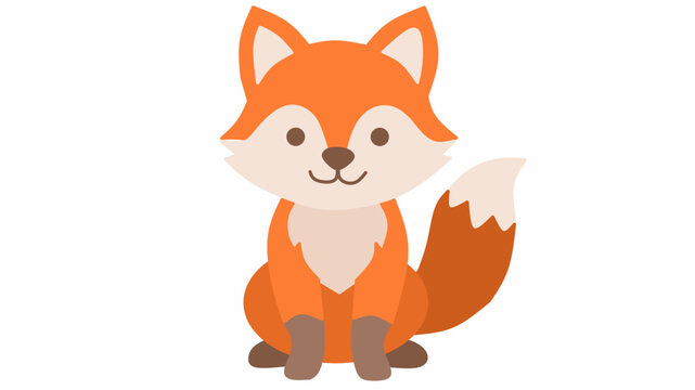 Cute Orange Fox Illustration for Preschool Educational Projects and Nursery Decor