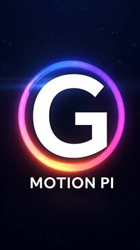 Chrome letter G inside vibrant neon glowing ring.