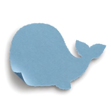 Whale Shaped Sticky Note with Premium Adhesive Memo Paper, Blank Writable Surface and Minimalist Stationery Design