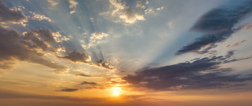Stunning Summer sunset over Trevose Head in Cornwall England