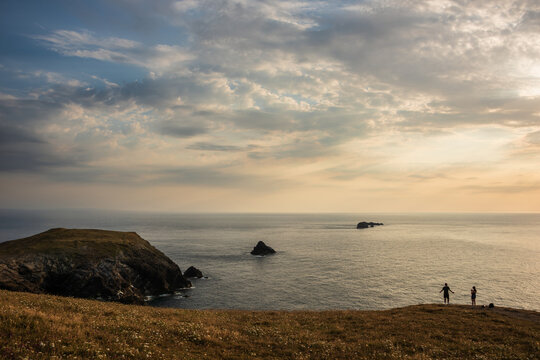 Stunning Summer sunset over Trevose Head in Cornwall England