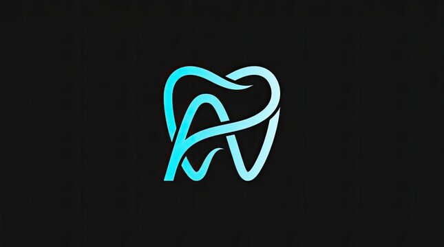 Abstract blue tooth dental clinic logo.