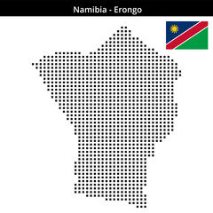 Fototapeta premium Map of Namibia region Erongo in medium size square dots