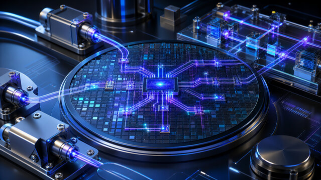 Photonic Microchip on Silicon Wafer with Optical Connections
