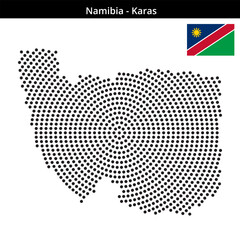 Fototapeta premium Map of Namibia region Karas in concentric medium dots