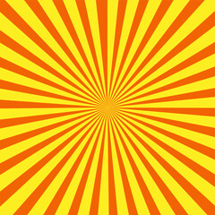 Fototapeta premium Vibrant radial sunburst pattern with alternating orange and yellow rays creating a dynamic and energetic visual effect suitable for backgrounds and graphic design projects