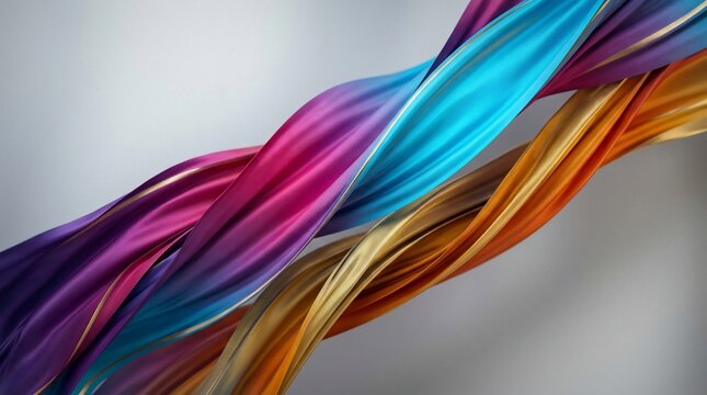 Vibrant abstract colorful fluid waves in flowing motion against a soft gradient background