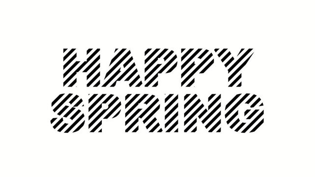 Happy Spring Diagonal Stripe Patterned Text Animation | Motion Typography