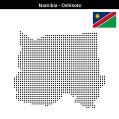 Fototapeta premium Map of Namibia region Oshikoto in medium size square dots