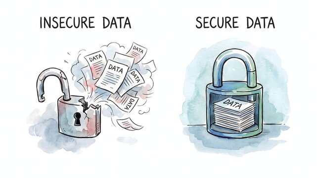 Visual Comparison Illustrating The Vital Importance Of Digital Data Security And Protection