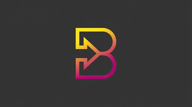 Colorful gradient abstract geometric letter B logo icon.