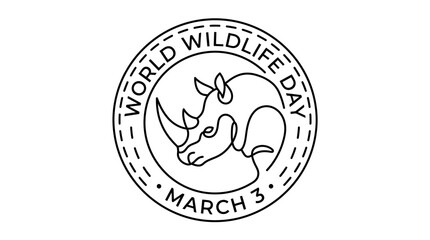 World Wildlife Day rhino badge. © Yusak