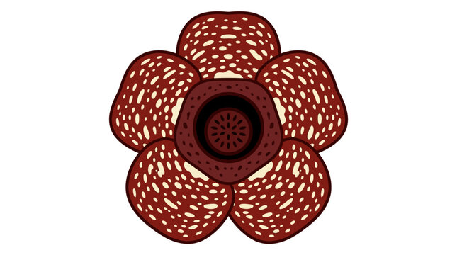 Illustration of a Rafflesia flower against a white background.