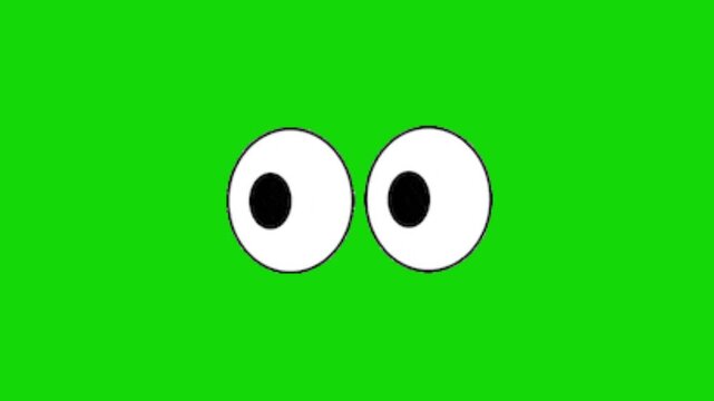 Eyes Looking Around Green Screen Animation