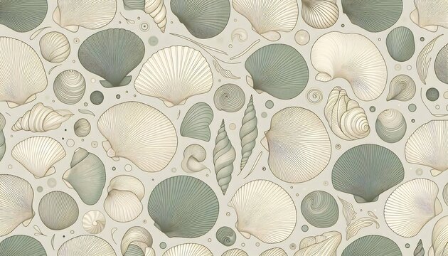 Modern minimal line art seamless pattern