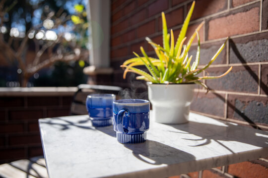 Cozy Outdoor Patio Morning Coffee Ritual