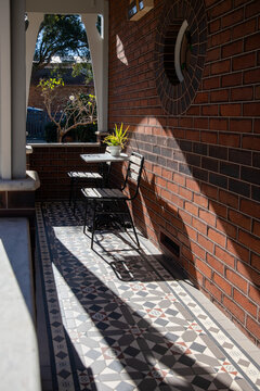 Cozy Outdoor Patio Space With Brick Walls