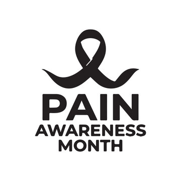 Pain Awareness Month Awareness Ribbon Logo Vector Illustration.