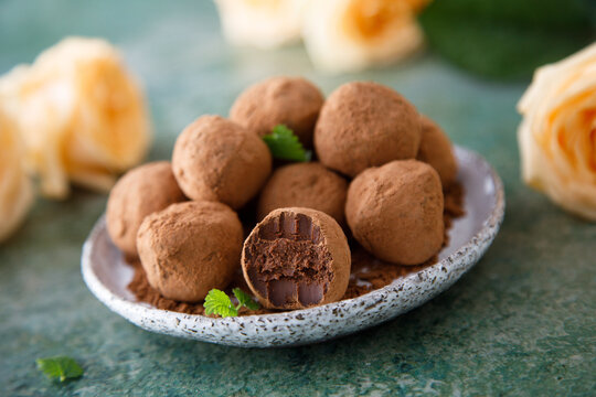Homemade chocolate truffles