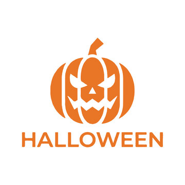 Spooky Orange Halloween Pumpkin Jack O Lantern Face Vector Design.
