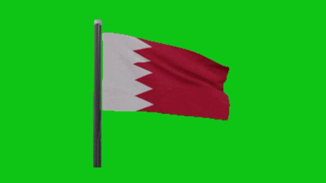 Bahrain Flag Animation Green Screen Loop