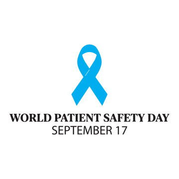 World Patient Safety Day September 17 Blue Ribbon Vector Design.