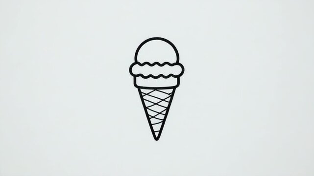 Ice Cream Cone minimal graphic with clean lines on a neutral background