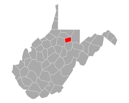 Karte von Taylor in West Virginia