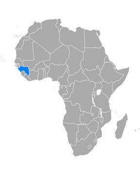 Karte von Guinea in Afrika