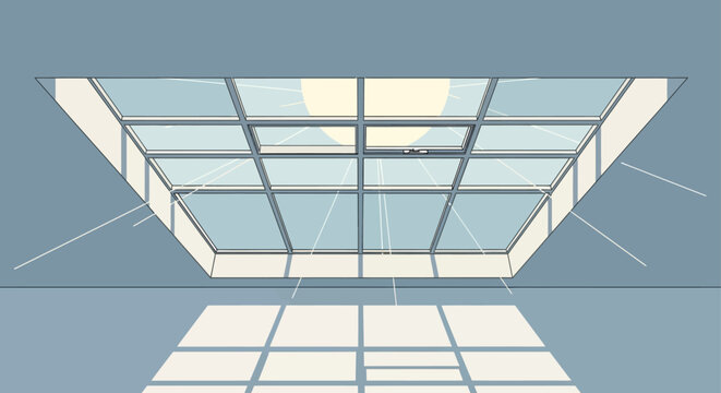 Modern Skylight Vector Illustration with Sunlight