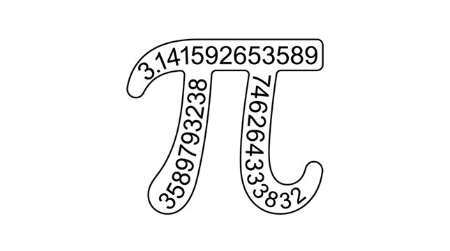 Mathematical pi symbol formed by decimal digits.