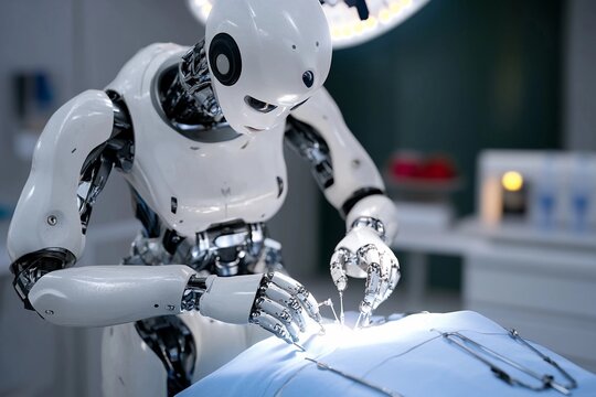 Humanoid robot conducts advanced surgical procedure in modern operating room