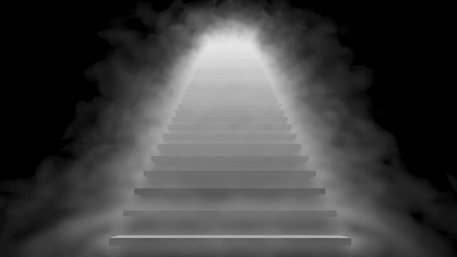 A magical, abstract staircase leading up to a new life
on a transparent background with an alpha channel
