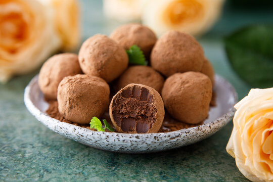 Homemade chocolate truffles