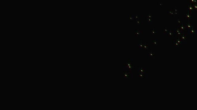 Black background, white glowing star border animation, glitter sparkle frame, magic twinkling stars, luxury festive light effect, christmas overlay, new year design element, seamless 4k loop
