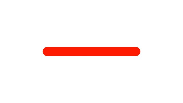 Minimalist red horizontal rounded dash motion graphic