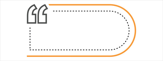 Obraz premium Quote box banner template with orange frame and quotation marks