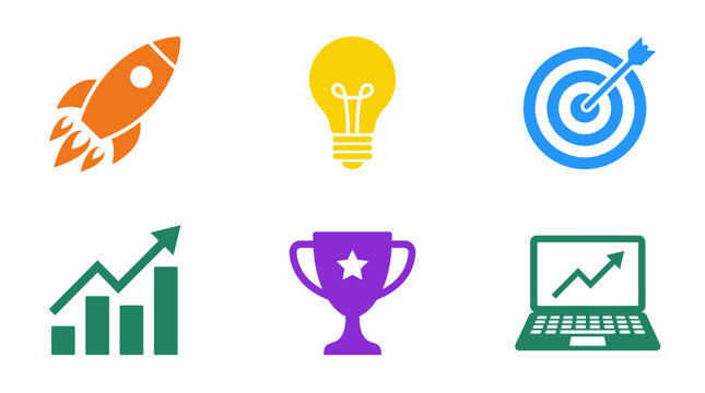 Business Growth and Success Concept Icons