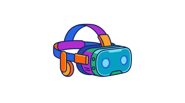 Colorful Virtual Reality Headset Icon Illustration for Digital Experiences