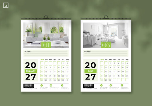 2027 Yearly Planner with Calendar Layout
